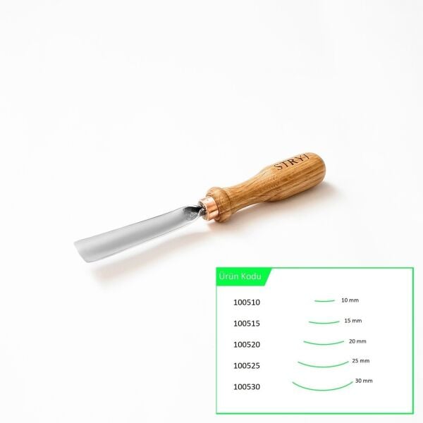 STRYI 100520 Düz Tip Sığ Oluklu Ahşap Oyma Iskarpelası 20 mm