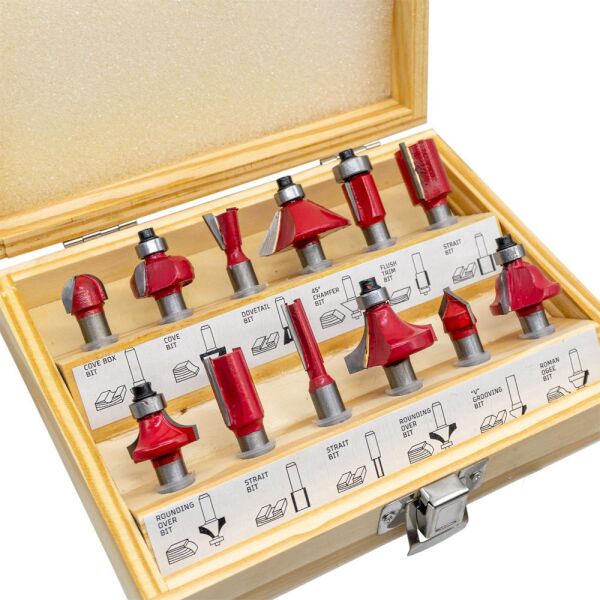 ROX WOOD 0310 Ahşap Freze Seti 12 Parça (Sap: 8mm)