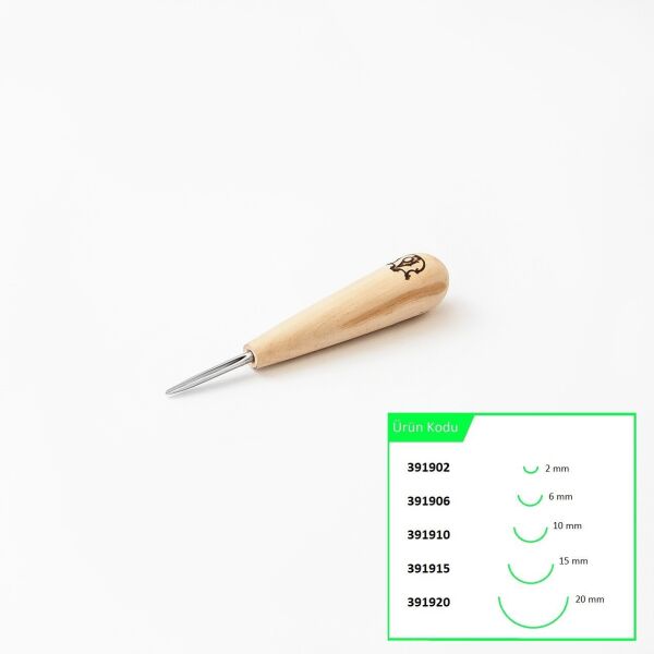 STRYI 391902 Kısa Tip Derin Oluklu Ahşap Oyma Iskarpelası 2 mm