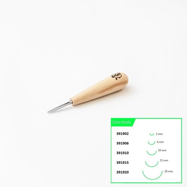 STRYI 391902 Kısa Tip Derin Oluklu Ahşap Oyma Iskarpelası 2 mm
