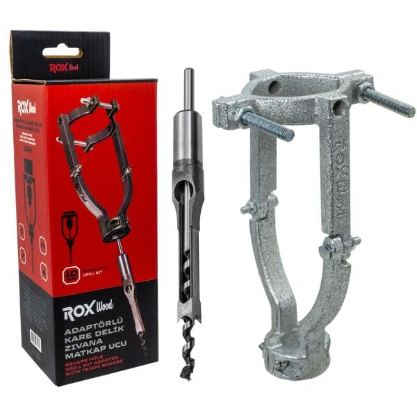 ROX Wood Kare Delik Zıvana Adaptörü 10 mm Matkap Uçlu (153ROX0271)