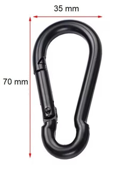 MEGPRO Boyalı Metal Kancalı Yaylı Karabina - Anahtarlık 7 mm