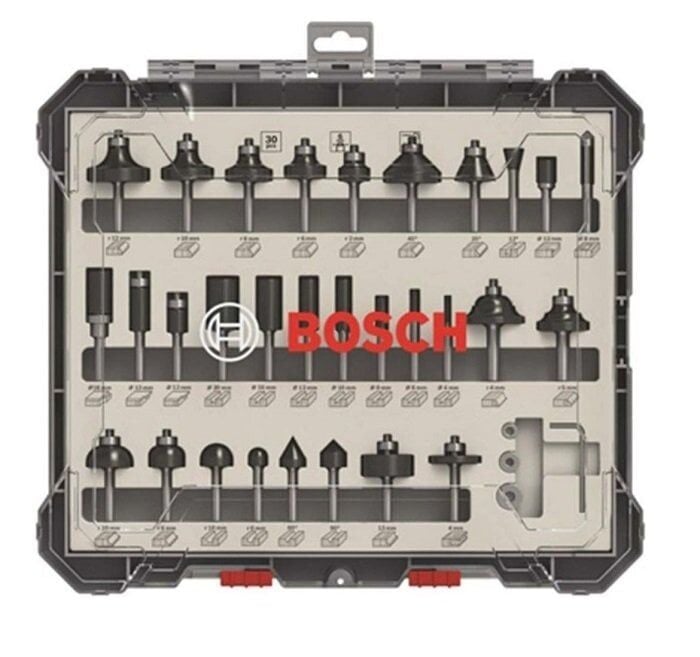 BOSCH 8 mm Saplı Profesyonel Ahşap Freze Bıçak Seti 30 Parça (2607017475)