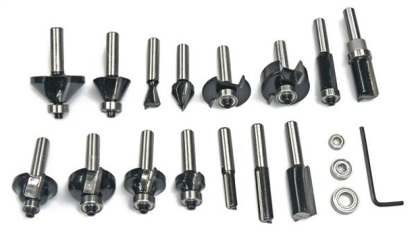 BOSCH 8 mm Saplı Profesyonel Ahşap Freze Bıçak Seti 15 Parça (2607017472)