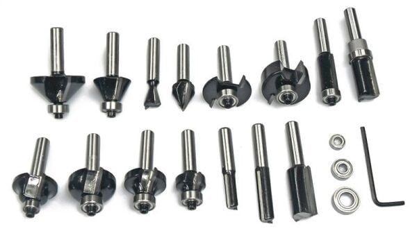 BOSCH 8 mm Saplı Profesyonel Ahşap Freze Bıçak Seti 15 Parça (2607017472)