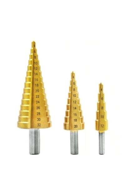 Abay -Kademeli Matkap Ucu/Panç Seti 3 lü Set 4x12-4x20-4x32