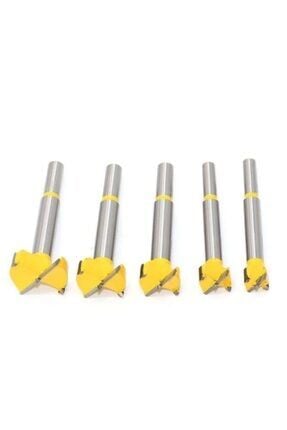 5 Parça Freze Tas Menteşe Yuva Açma Seti Ahşap Delme Çantalı Set