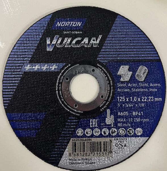 NORTON 125x1 mm Inox Kesme Taşı (Vulcan Plus)