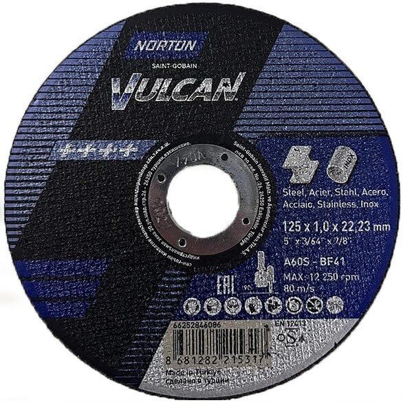 NORTON 125x1 mm Inox Kesme Taşı (Vulcan Plus)