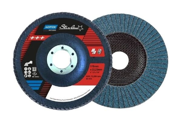 NORTON Starline 115 mm Flap Disk Zımpara Mavi ZR (Kum Seçiniz)