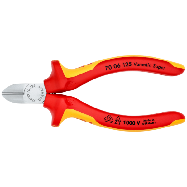 KNIPEX VDE 1000 Volt Elektrikçi Yan Keski 125 mm (7006125)