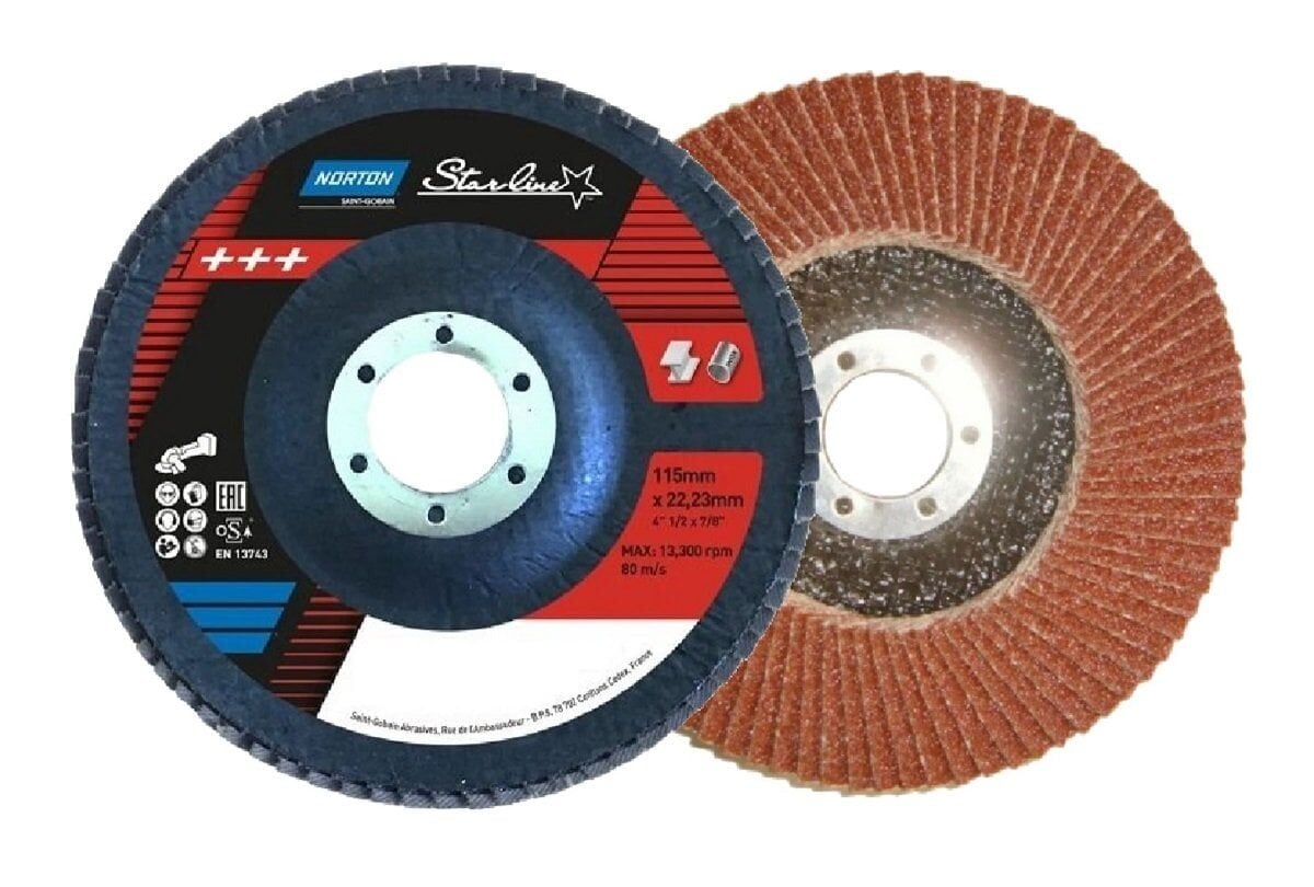 NORTON Starline 115 mm Flap Disk Zımpara Kırmızı Al.Ox (Kum Seçiniz)