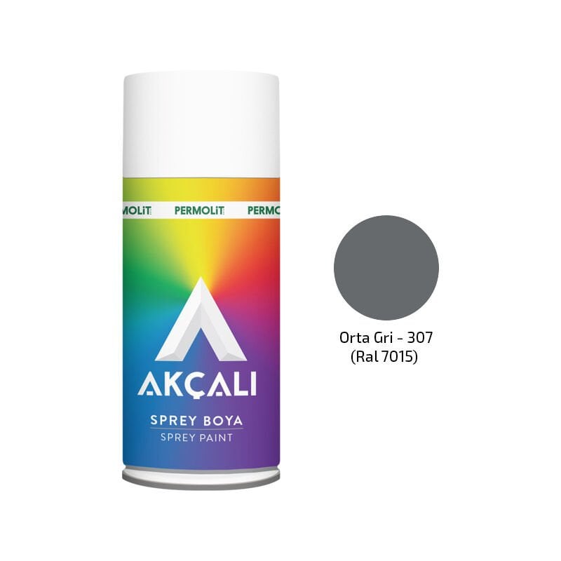 Akçalı Sprey Boya 307 Orta Gri 400ml