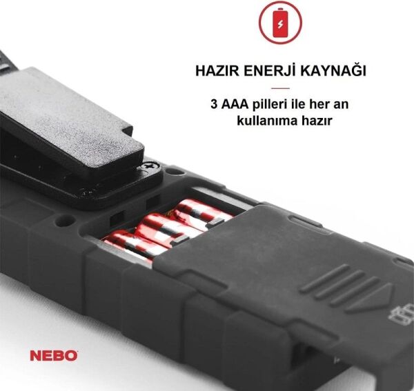NEBO Tino Pilli LED El Feneri 300 Lümen Siyah (NEBO 6809)