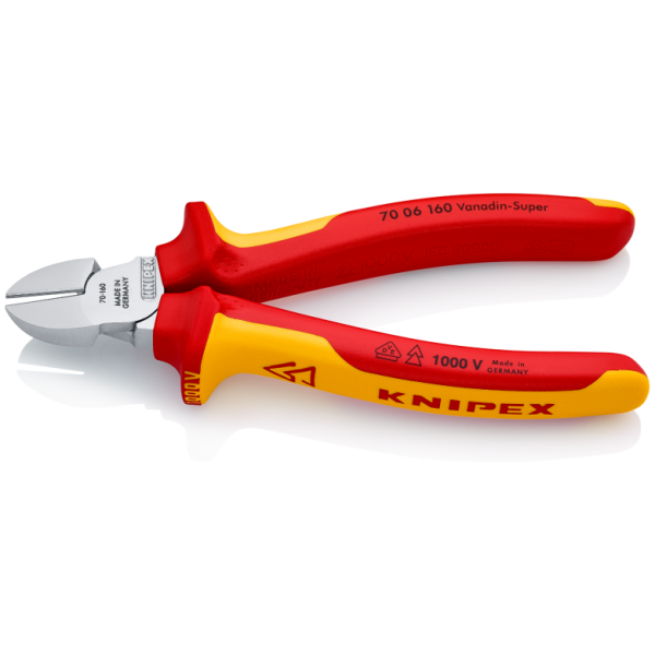 KNIPEX VDE 1000 Volt Elektrikçi Yan Keski 160 mm (7006160)