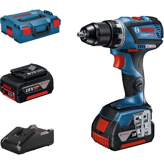 Bosch GSR 18V-60 C Akülü Delme Vidalama Makinesi L-Boxx 2x5.0Ah - 06019G1101