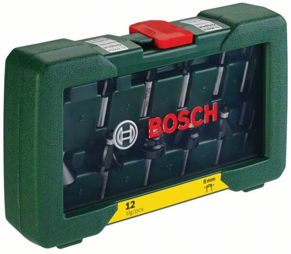 BOSCH 8 mm Ahşap Freze Uç Seti 12 Parça (2607019466)