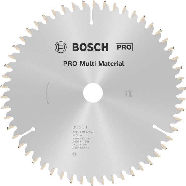 BOSCH PRO 190 mm 54 Diş Daire Testere Bıçağı Alüminyum İçin