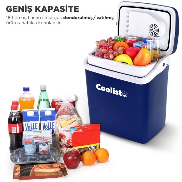 COOLIST CLT18 Sıcak-Soğuk Oto Buzdolabı 18 Litre 12/220 Volt