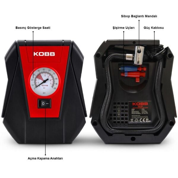 KOBB KB100 Analog Hava Pompası 12 Volt 100 Psi