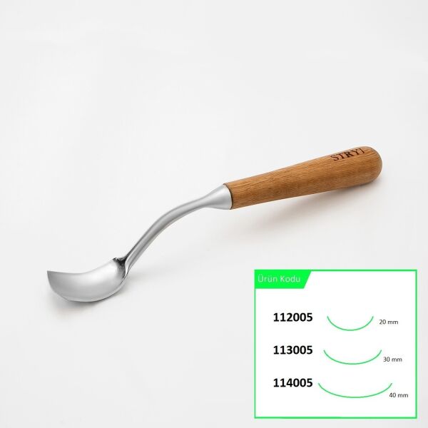 STRYI 113005 Uzun Bükülmüş Derin Oluklu Kuksa ve Kaşık Oyma Iskarpelası 30 mm