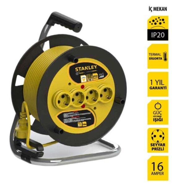 STANLEY ST-E-4015 Makaralı Ara Kablo 3x1.5 mm 40 Metre