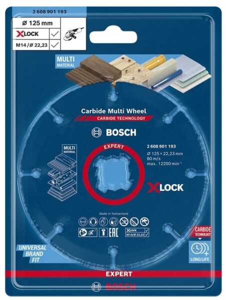 BOSCH Carpide Multi Whell Taşlama İçin Ahşap Kesme Diski 125 mm (Elmas Uçlu)
