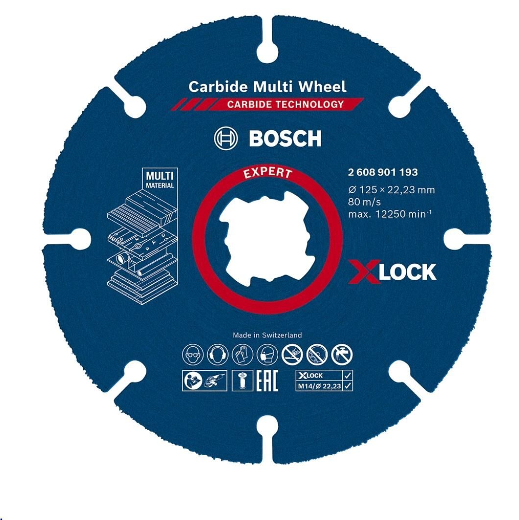 BOSCH Carpide Multi Whell Taşlama İçin Ahşap Kesme Diski 125 mm (Elmas Uçlu)