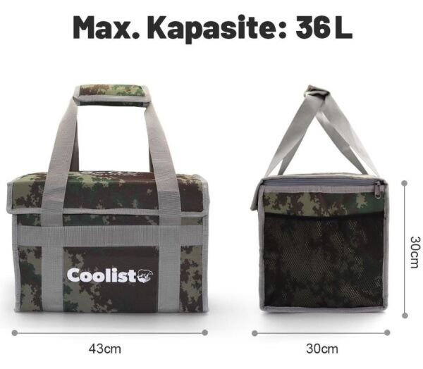 COOLIST CL36 Katlanır Termos Çanta 36 Litre (Kamuflaj)