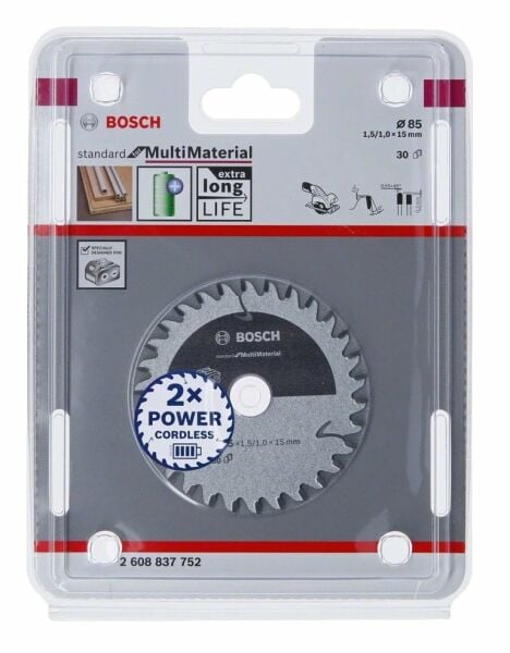 BOSCH 85 mm 30 Diş Multi Material Elmas Daire Testere (Ahşap - Aluminyum için)