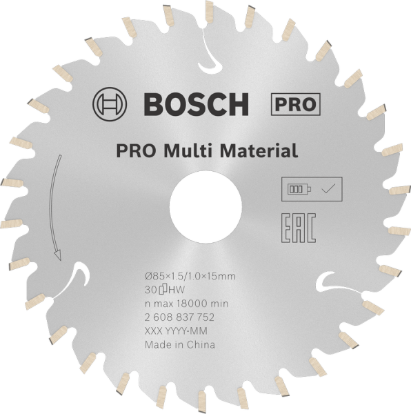 BOSCH Pro Multi Material 85 mm 30 Diş Elmas Daire Testere (Ahşap - Aluminyum için)