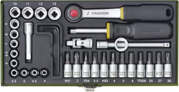 PROXXON Bits ve Lokma Takımı 36 Parça 1/4'' (23080)