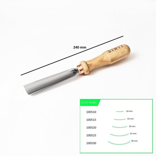 STRYI 100530 Düz Tip Sığ Oluklu Ahşap Oyma Iskarpelası 30 mm