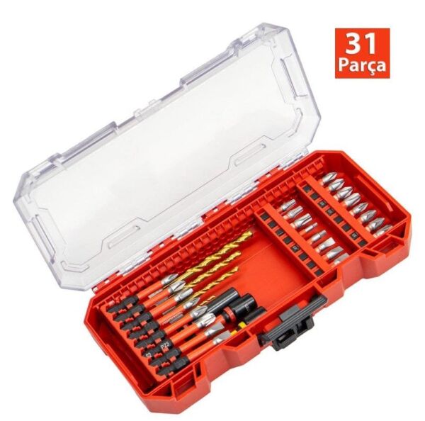 NEXON 6516 Matkap Uçlu Adaptörlü Bits Uç Vidalama Seti 31 Parça