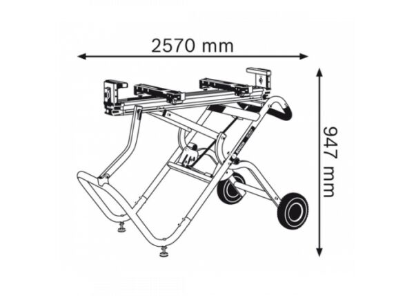 BOSCH GTA 2500 Gönye Kesme İçin Tekerli Çalışma Tezgahı