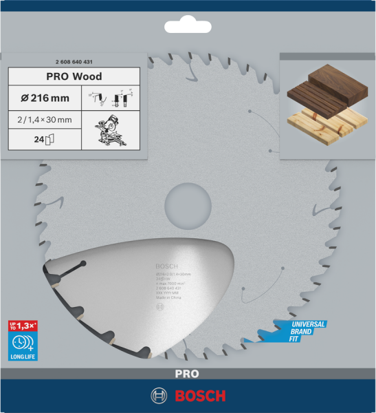 BOSCH Pro Wood 216 mm 24 Diş Ahşap Elmas Daire Testere Bıçağı