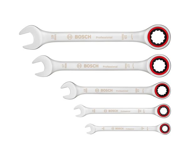 BOSCH Profesyonel 5 Parça Cırcırlı Kombine Anahtar Takımı (1600A02Z3D)