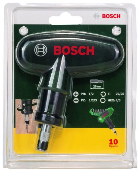 Bosch 10 Parça Cırcırlı Cep Tornavidası - 2607019510