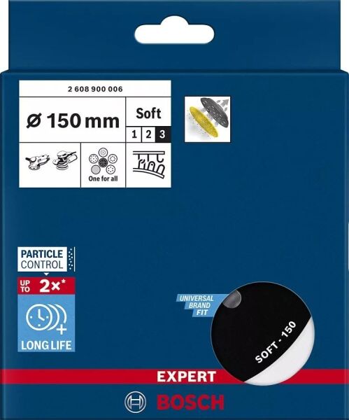 BOSCH EXPERT GEX 34-150 - GET 75 için Yedek Zımpara Tabanı Soft 150 mm