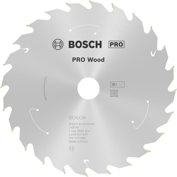 BOSCH 160x20x1,5 mm 24 Diş Ahşap Elmas Daire Testere Bıçağı
