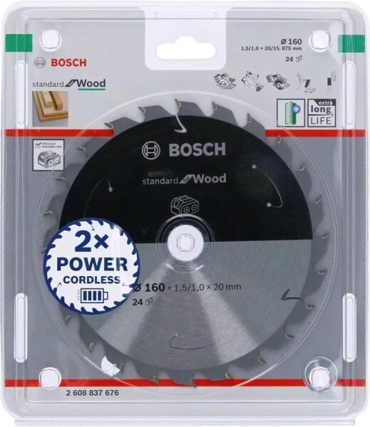 BOSCH 160x20x1,5 mm 24 Diş Ahşap Elmas Daire Testere Bıçağı