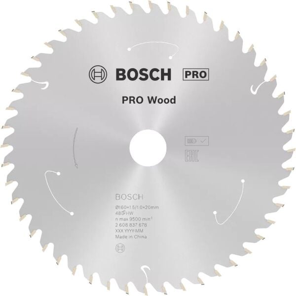 BOSCH PRO Wood  160x20x1,5 mm 48 Diş Ahşap Elmas Daire Testere Bıçağı