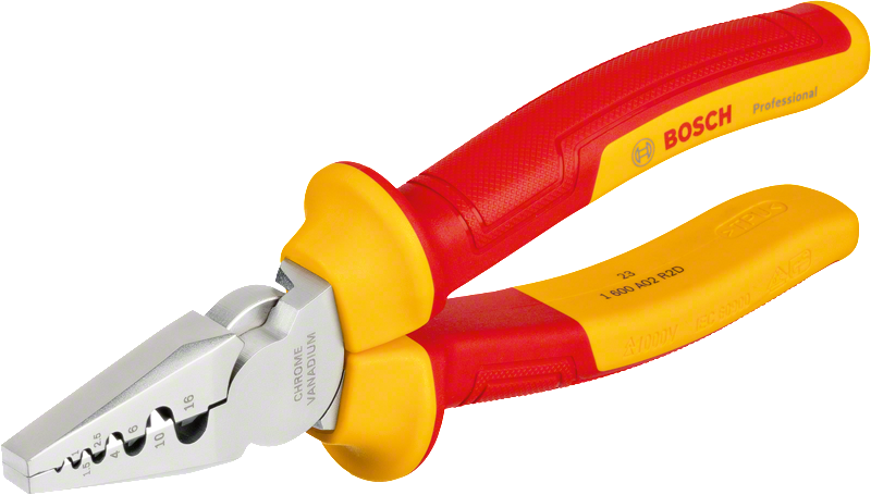 BOSCH VDE 1000 Volt İzoleli Kablo Pabucu Sıkma Pensesi 180 mm (1600A02NE6)