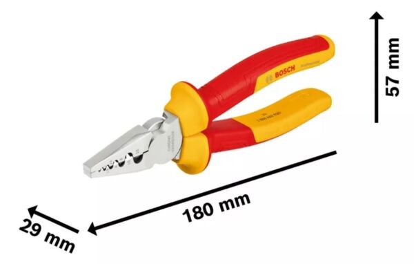 BOSCH VDE 1000 Volt İzoleli Kablo Pabucu Sıkma Pensesi 180 mm (1600A02NE6)