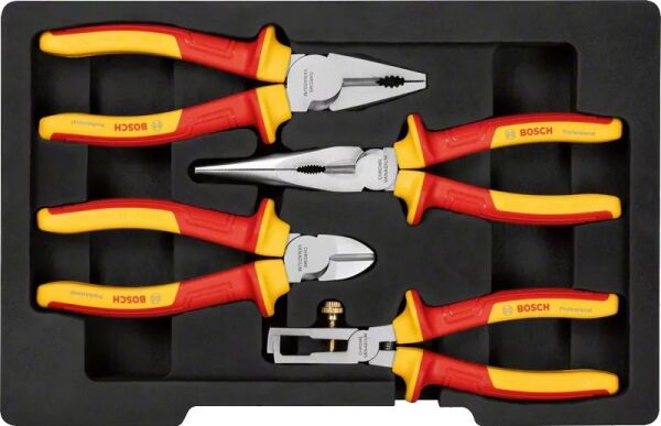 BOSCH Profesyonel VDE 1000 Volt 4 Parça Elektrikçi Pense Seti (1600A02NG1)
